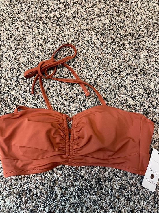 Shade & Shore Other - Shade & Shore Rust Orange Bandeau Swim Top with Halter Tie Size 36B | NWT